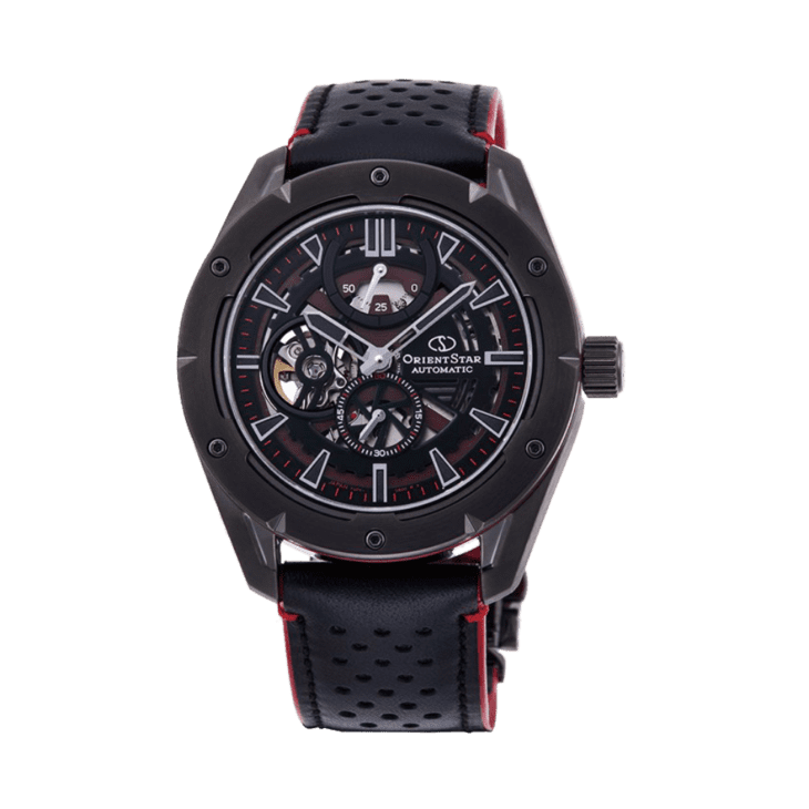 ORIENT STAR: Mechanical Sports Watch, Leather Strap - 42.6mm (RE-AV0A03B)