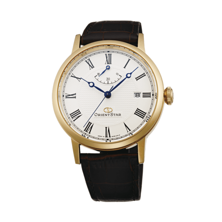 ORIENT STAR: Mechanical Classic Watch, Leather Strap - 38.7 mm (EL09002W)