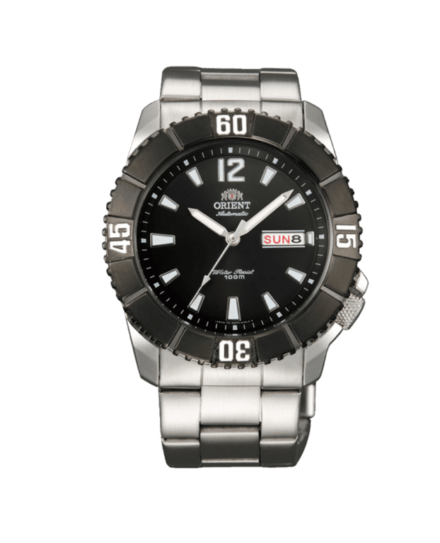 ORIENT: Hammerhead Sport Automatic Watch Day-Date Black Dial EM7D002B Made in Japan