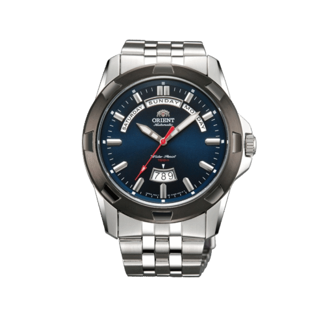 ORIENT: Independence Wide Calendar Blue Dial EV0R001D Automatic Watch Made in Japan