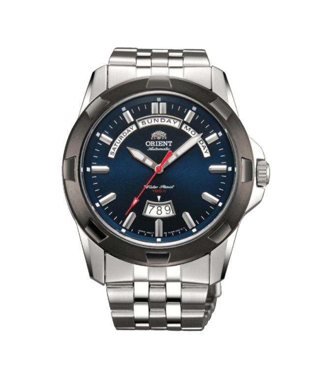 ORIENT: Independence Wide Calendar Blue Dial EV0R001D Automatic Watch Made in Japan