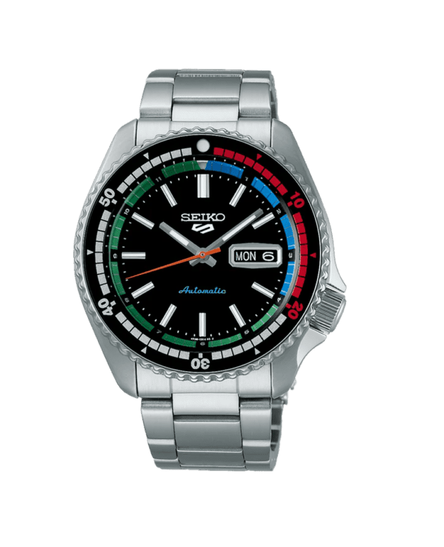 SEIKO: Seiko5 Mechanical Sports Watch, Metal Strap - Black Dial - 42.5mm (SRPK13K1) Made in Japan.