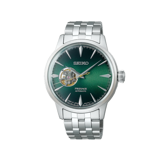 SEIKO: PRESAGE Men's Automatic Watch Open Heart Green Dial (SSA441J1) Made in Japan