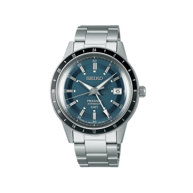 SEIKO: Presage ‘Petrol Blue’ Style 60s Road Trip GMT Men's Automatic Watch Blue Dial (SSK009J1) Made in Japan