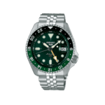 SEIKO: Seiko5 GMT Mechanical Sports Watch, Metal Strap - Green Dial - 42.5mm (SSK035K1) Made in Japan.