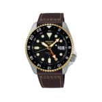 SEIKO: Seiko5 GMT Mechanical Sports Watch, Metal Strap - Black Dial - 42.5mm (SSK036K1) Made in Japan.
