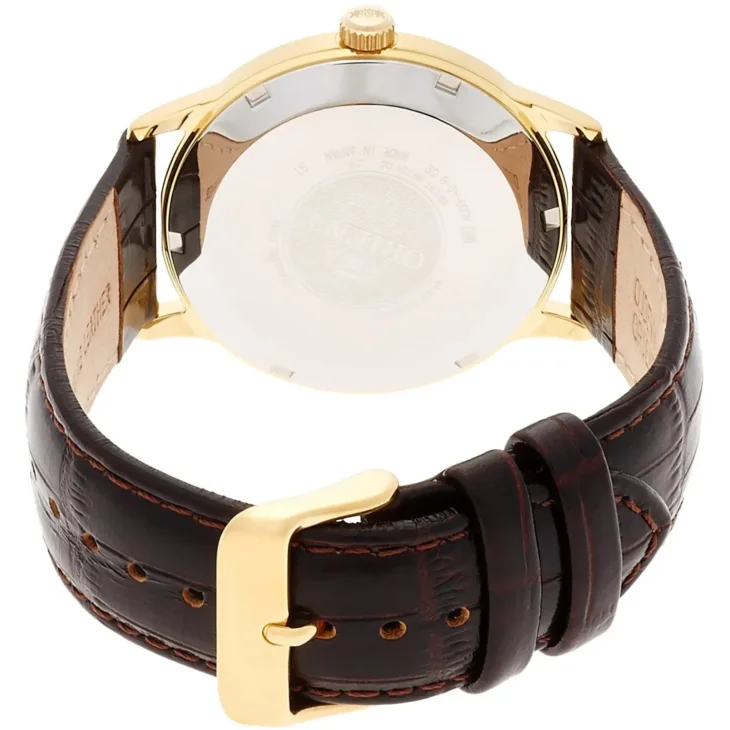 ORIENT: Mechanical Classic Watch, Leather Strap - 40.5mm (AC00003W) - Image 4