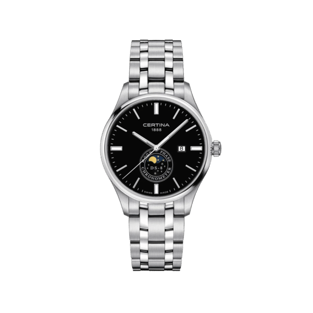 Certina DS-8 MOON PHASE Black Dial Quartz C033.457.11.051.00 Swiss Made