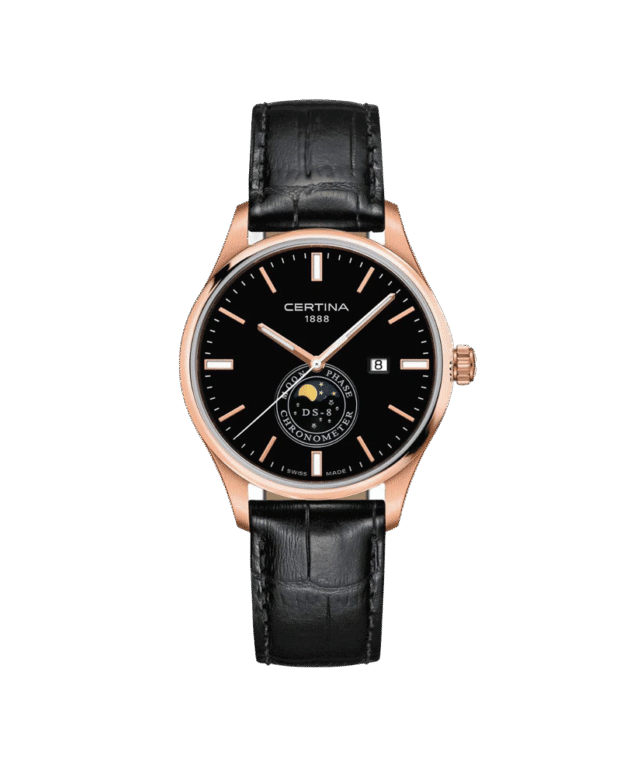 Certina DS-8 MOON PHASE Black Dial Quartz C033.457.36.051.00 Swiss Made