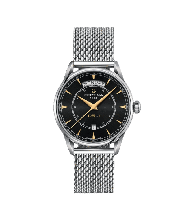 Certina DS 1 Automatic Watch Black Dial Day Date C029.430.11.051.00 Swiss Made